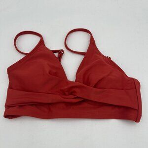 NWT Cupshe Sz XS Wrap Twisted Front Bralette Padded Swim Bikini Top Coral